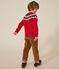 Jersey de jacquard de lana y algodón para niño rojo STOP/ MULTICO