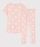 Pijama rosa de corazón de algodón ecológico de niña rosa MINOIS/blanco ECUME