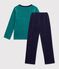 Pijama infantil de terciopelo liso con estampado de drag&oacute;n azul/NEW OLIVIER
