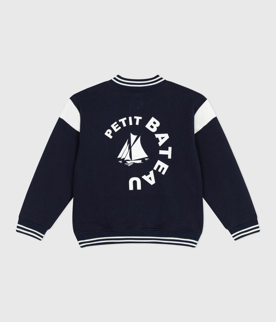 Chaqueta teddy infantil lisa de algodón azul SMOKING