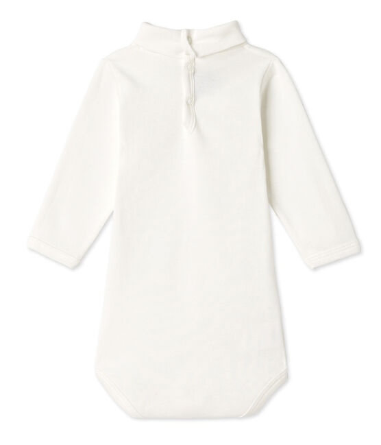 Body liso unisex de manga larga para bebé blanco Lait