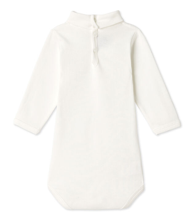 Body liso unisex de manga larga para beb&eacute; blanco Lait