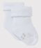 Calcetines blancos de bebé de rizo blanco ECUME