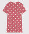 Camisón de manga corta con estampado de corazones para mujer rosa ROSEWOOD/ MARSHMALLOW