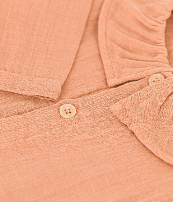 Blusa de manga larga de gasa de algodón para bebé rosa SIENNA