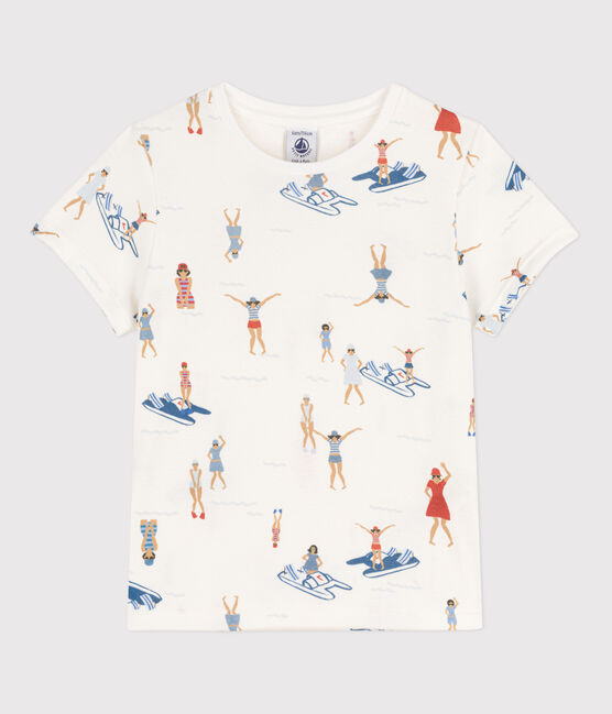 Camiseta estampada de manga corta para niña blanco MARSHMALLOW/blanco MULTICO