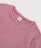 Camiseta de cuello redondo emblemática de algodón a rayas de mujer rojo SANGRIA/ MARSHMALLOW