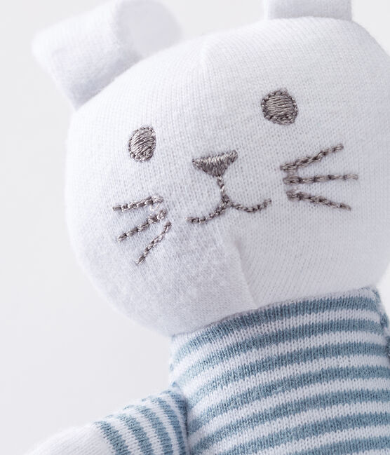 Peluche de conejo para bebé de jersey azul FONTAINE/blanco MARSHMALLOW
