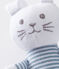 Peluche de conejo para bebé de jersey azul FONTAINE/blanco MARSHMALLOW