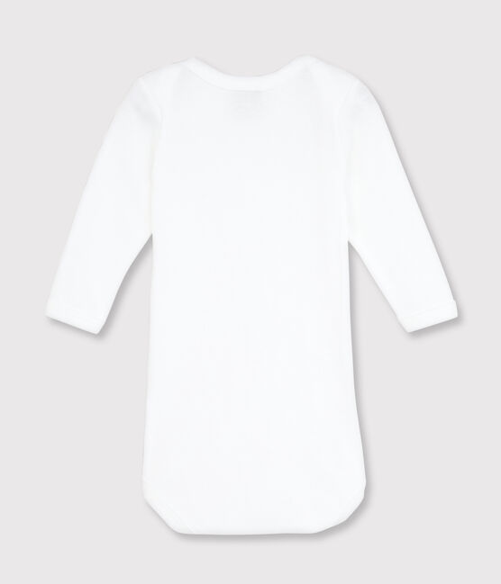 Body blanco de manga larga de bebé blanco ECUME