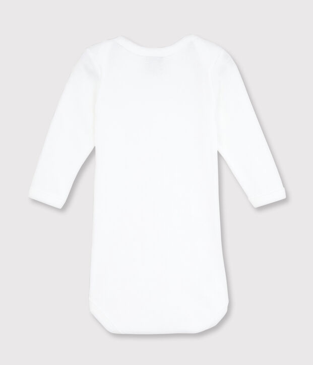 Body blanco de manga larga de beb&eacute; blanco