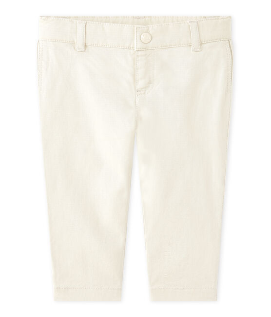 Pantalón de bebé niño en gabardina blanco Feta