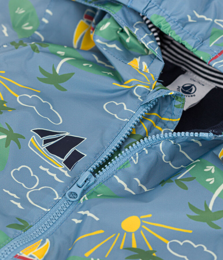 Cortavientos de poli&eacute;ster reciclado para beb&eacute; azul/multicolor