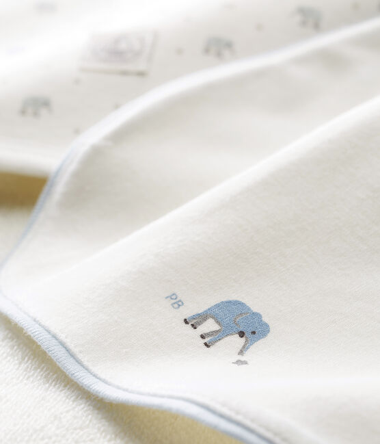 Toalla cuadrada de baño y babero para bebé niño. variante 1