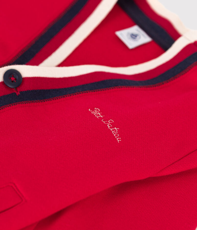 C&aacute;rdigan de mulet&oacute;n de ni&ntilde;o rojo