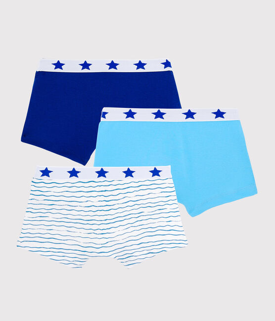 Lote de 3 bóxers con estampado de océano azul de niño variante 1