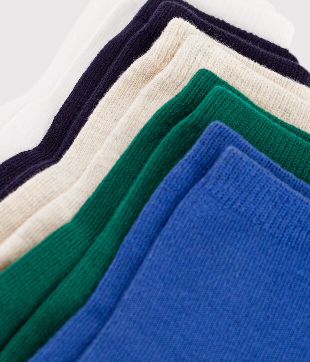 5 pares de calcetines de algod&oacute;n lisos para beb&eacute; multicolor