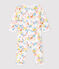 Pelele de bebé con estampado de flores de algodón orgánico blanco MARSHMALLOW/blanco MULTICO