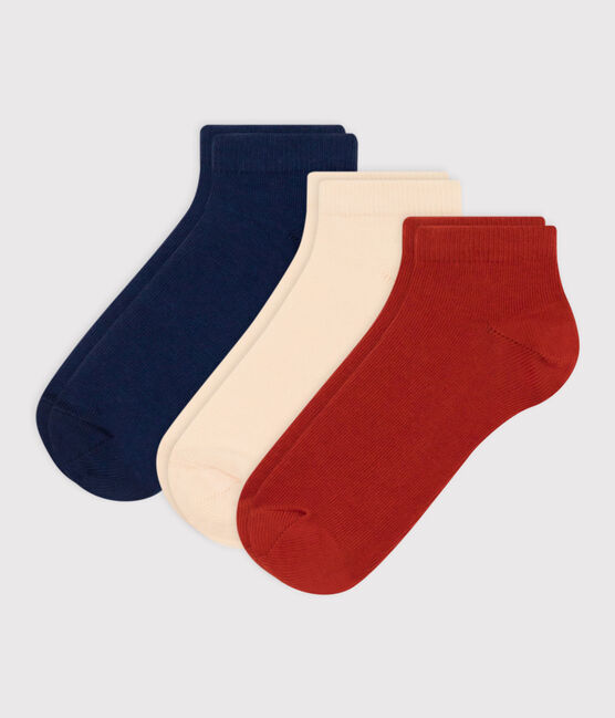 Juego de 3 pares de calcetines lisos de punto de algodón para niños variante 1