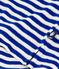 Camiseta le Boxy de algodón de esponja a rayas de mujer azul SURF/ AVALANCHE