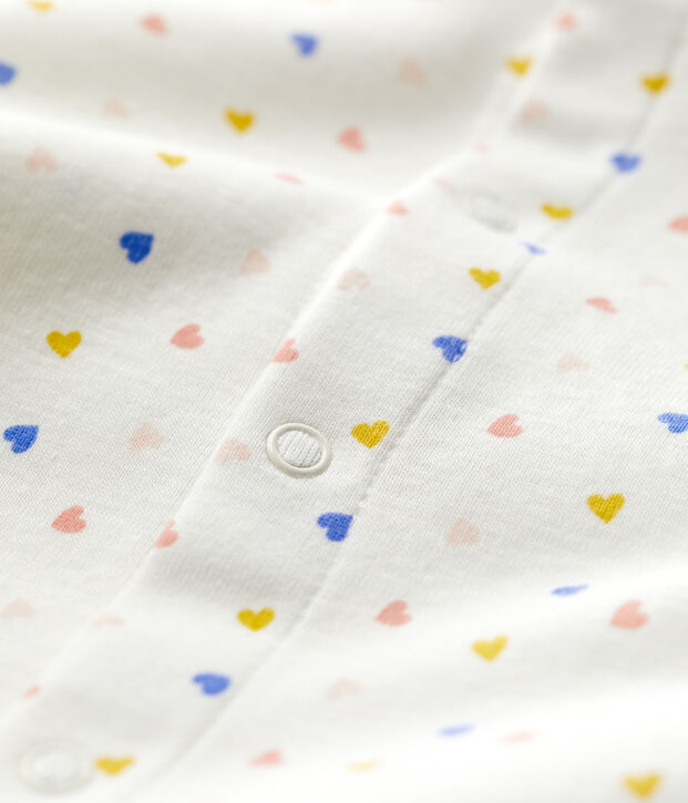 Pelele de beb&eacute; de algod&oacute;n org&aacute;nico blanco/multicolor