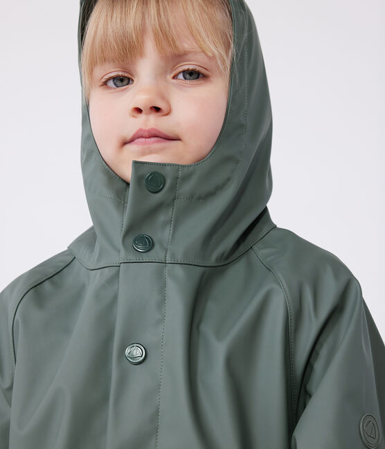 Chubasquero infantil largo y bicolor verde THUYA:CHARME