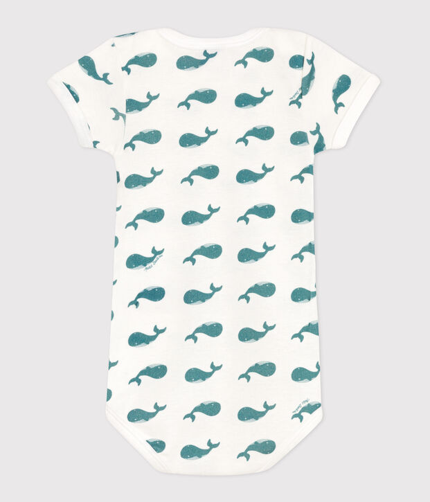 Body estampado de algod&oacute;n de manga corta para beb&eacute; verde/verde