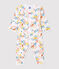 Pelele de bebé con estampado de flores de algodón orgánico blanco MARSHMALLOW/blanco MULTICO