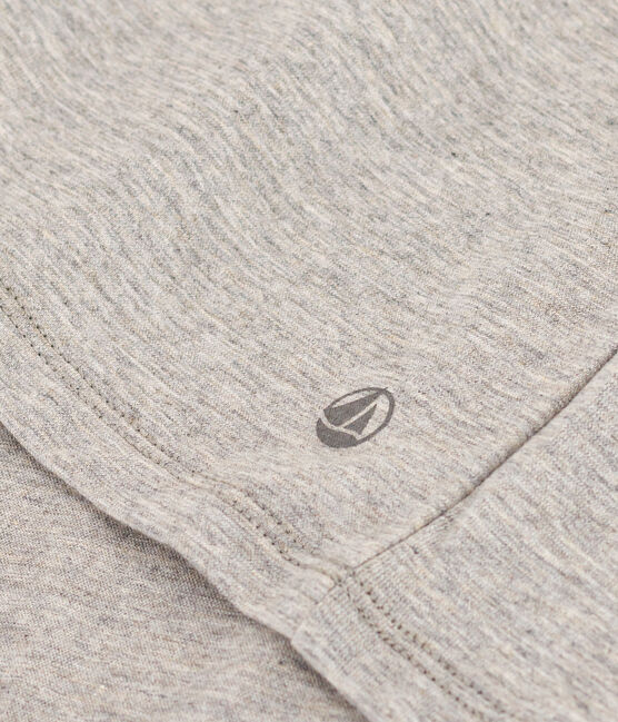 Camiseta LA RECTA de algodón con cuello de pico para mujer gris CHATON CHINE