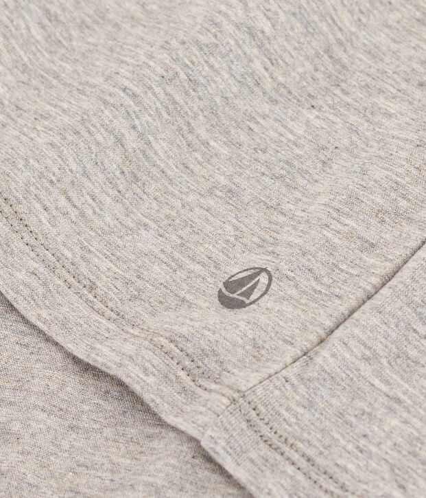 Camiseta LA RECTA de algod&oacute;n con cuello de pico para mujer gris