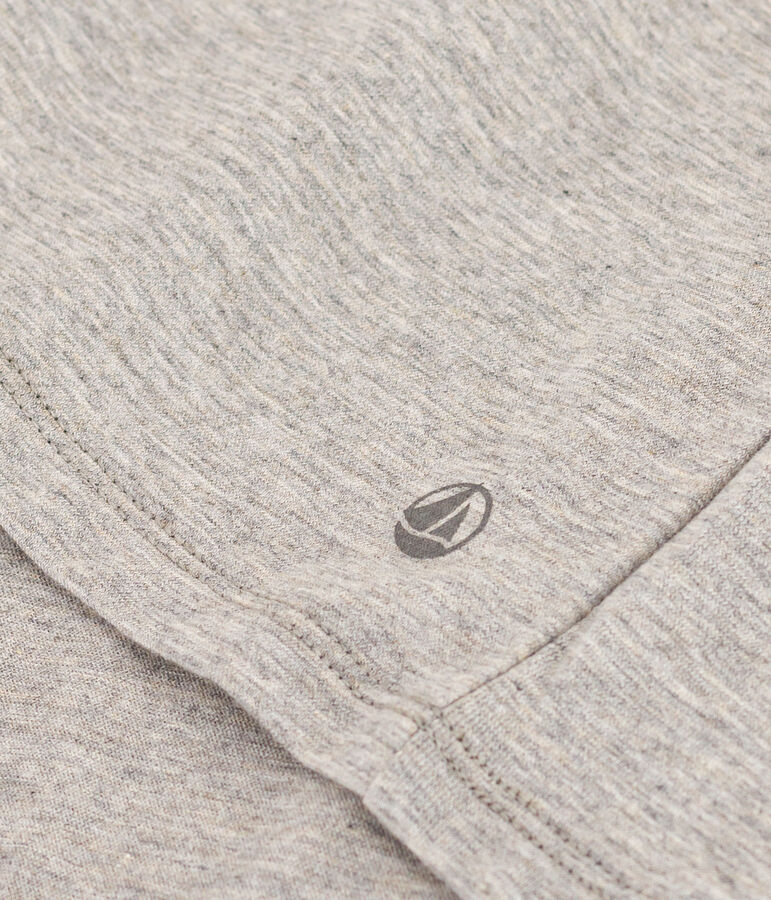 Camiseta LA RECTA de algod&oacute;n con cuello de pico para mujer gris