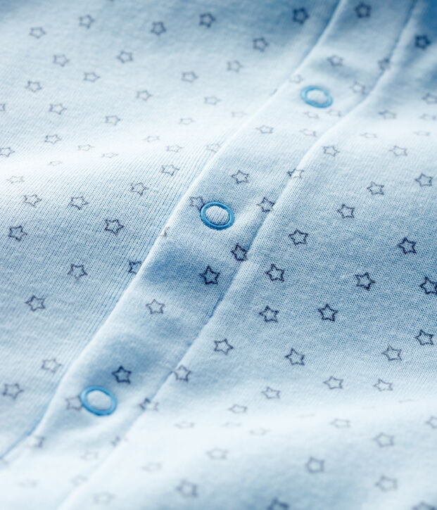 Bodyjama de estrellas azules sin pies de tejido acanalado para beb&eacute; ni&ntilde;o azul/gris
