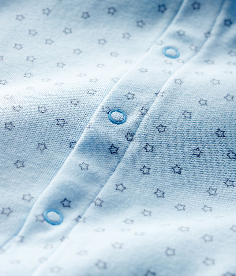 Bodyjama de estrellas azules sin pies de tejido acanalado para beb&eacute; ni&ntilde;o azul/gris
