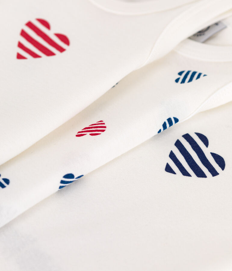 Juego de 3 bodis sin mangas de algod&oacute;n con corazones y rayas para beb&eacute; multicolor