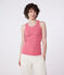 Camiseta lisa sin mangas Icónica de algodón para mujer rosa PEONIA