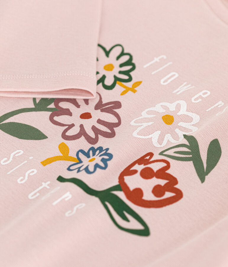 Camiseta de punto de manga larga para ni&ntilde;a rosa