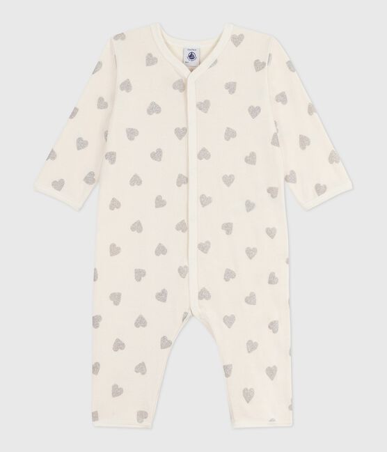 Pijama sin pies de algodón estampado para bebé crudo MILK/ ARGENT