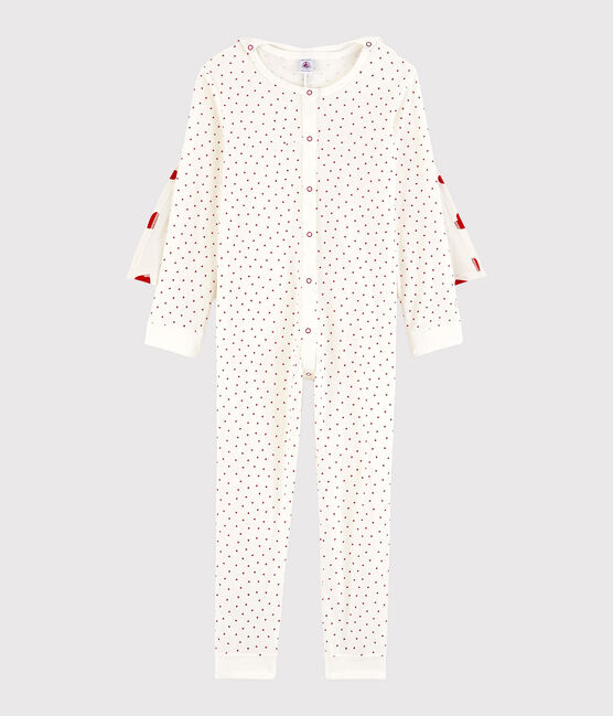 Mono disfraz de superhéroe de algodón ecológico de niña blanco MARSHMALLOW/rojo TERKUIT
