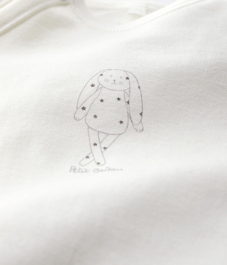 Pijama de beb&eacute; de algod&oacute;n ecol&oacute;gico blanco blanco