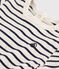 Camiseta de manga corta de algodón a rayas para bebé beige MONTELIMAR/azul SMOKING
