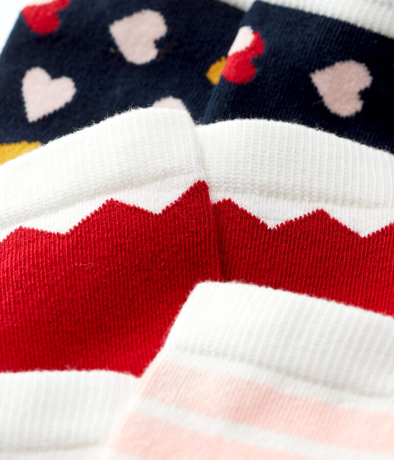 Juego de 3 pares de calcetines de ni&ntilde;a multicolor