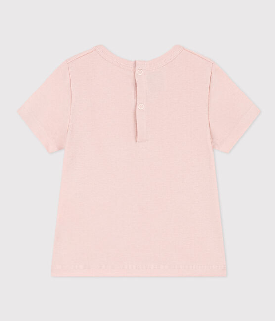 Camiseta de manga corta de algodón para bebé rosa SALINE