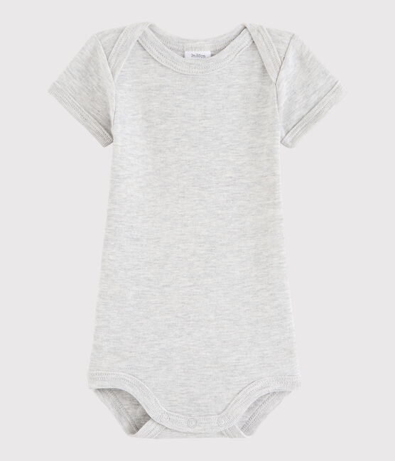Bodi de manga corta de bebé niña/niño gris BELUGA CHINE