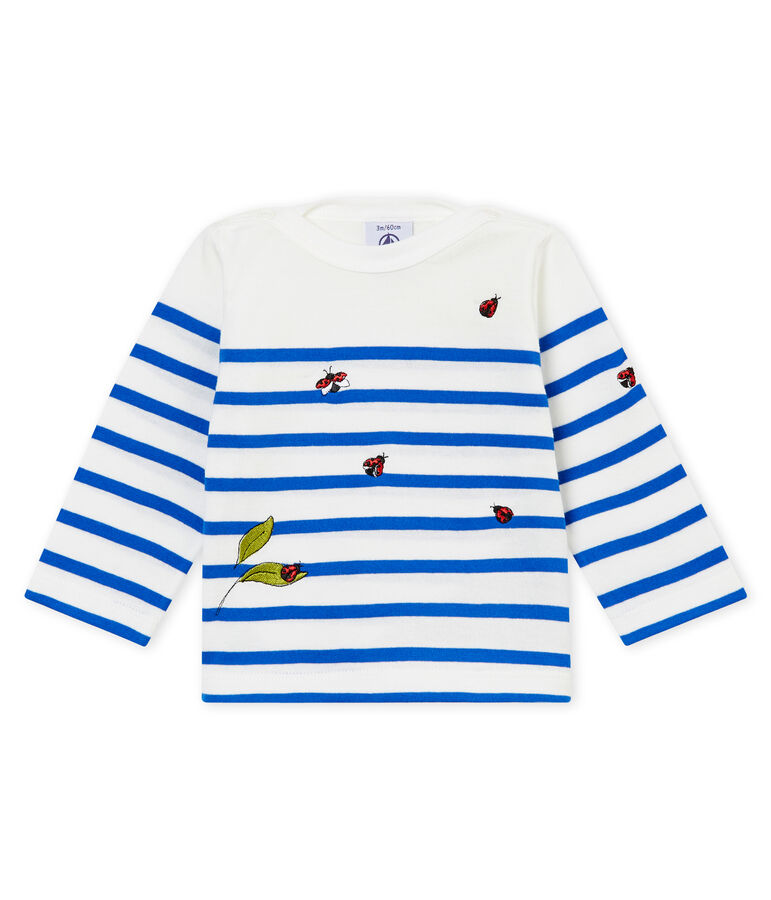 Marinera creativa para beb&eacute; ni&ntilde;a blanco/azul