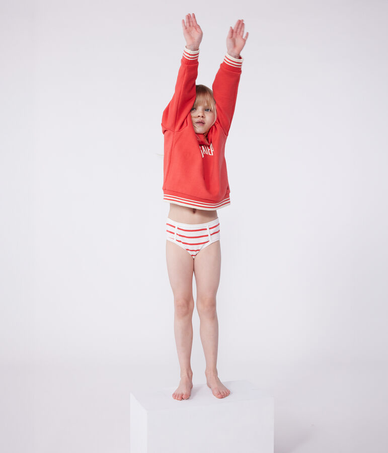 Juego de 2 braguitas infantiles de algod&oacute;n de talle alto a rayas multicolor