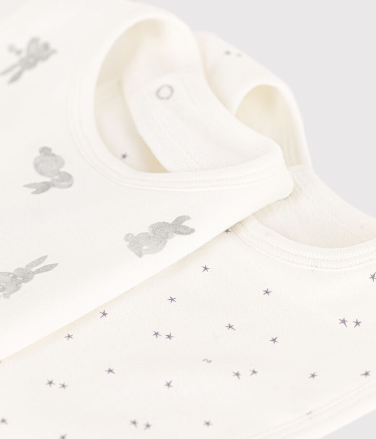 LOTE DE 2 BABEROS DE ALGOD&Oacute;N PARA BEB&Eacute; multicolor