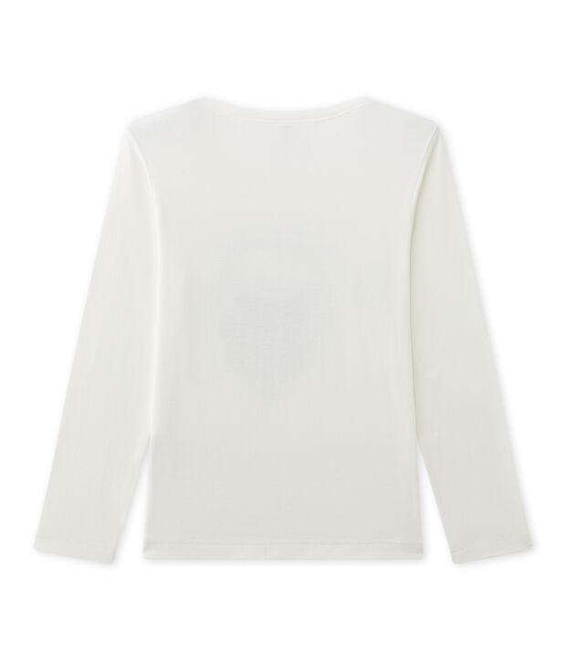 Camiseta de manga larga estampada para ni&ntilde;o blanco