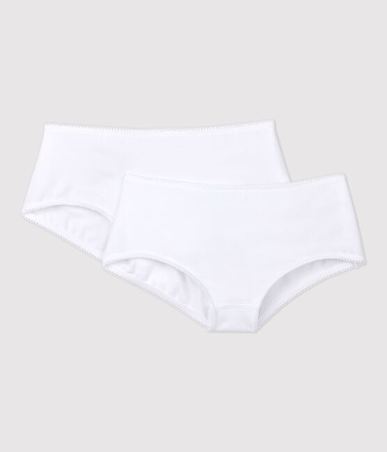 Juego de 2 culottes blancos de niña de algodón orgánico variante 1