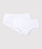 Juego de 2 culottes blancos de niña de algodón orgánico variante 1