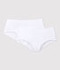 Juego de 2 culottes blancos de niña de algodón orgánico